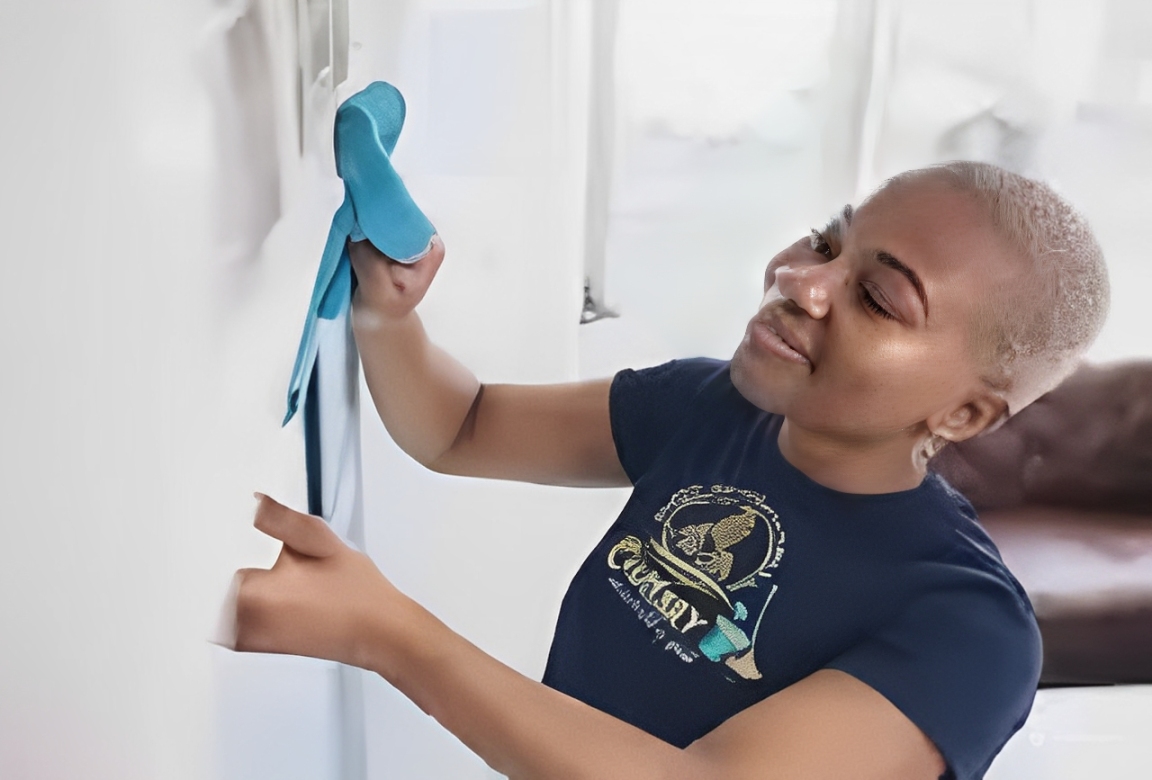 lady cleaning a home